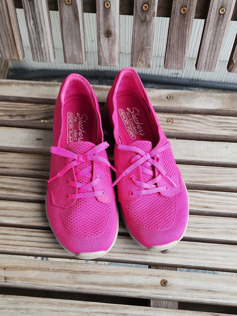 Skechers Ladies Stretxh Fit Hot Pink Shoes